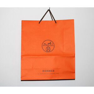 100% Authentic HERMES Empty Shopping Gift Bag Paper 18"x16.5"x6.75" LARGE